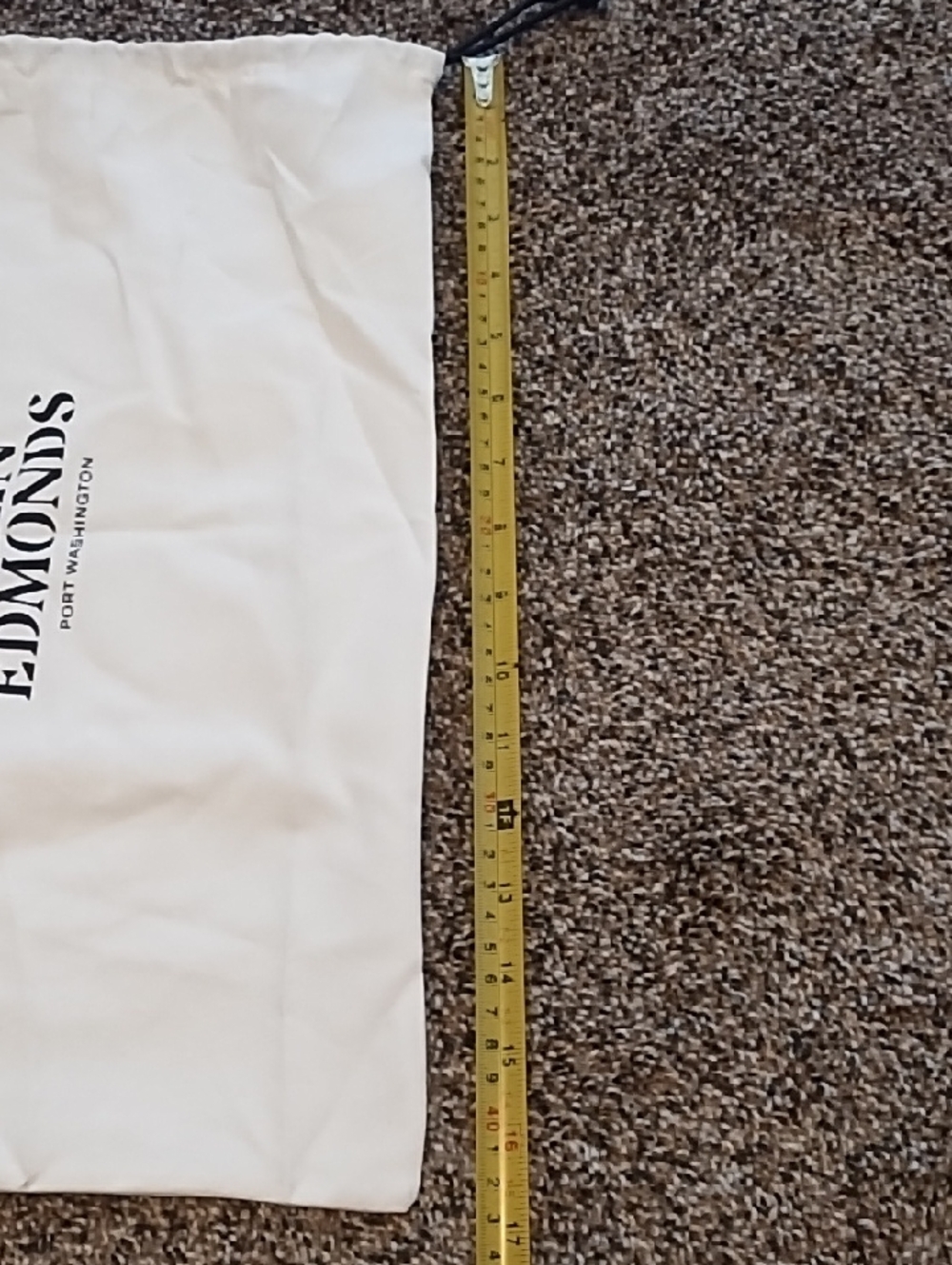 Allen Edmonds White Shoe Dust Bag with Logo - Picture 4 of 7